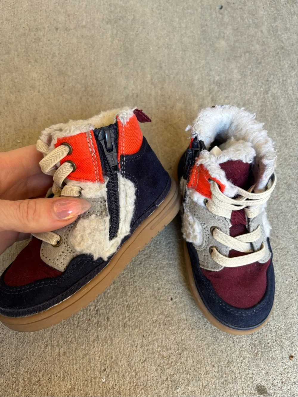 Gap Toddler Sherpa-Lined High-Top Sneaker Boot Sz 6 Color-Blocked Street